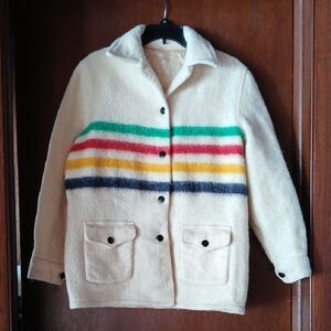 Vintage Cream Jacket with Colorful Stripes
